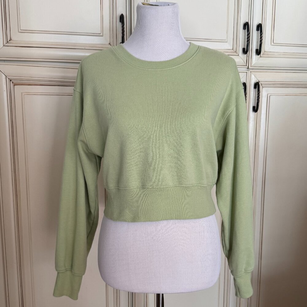 Forever 21 Cropped Sweatshirt - Mint Green - Size Large
